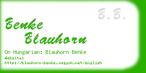 benke blauhorn business card